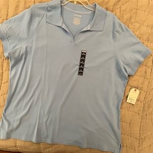 Women’s plus size blue short sleeved polo golf shirt. 2X. Saint John’s Bay
